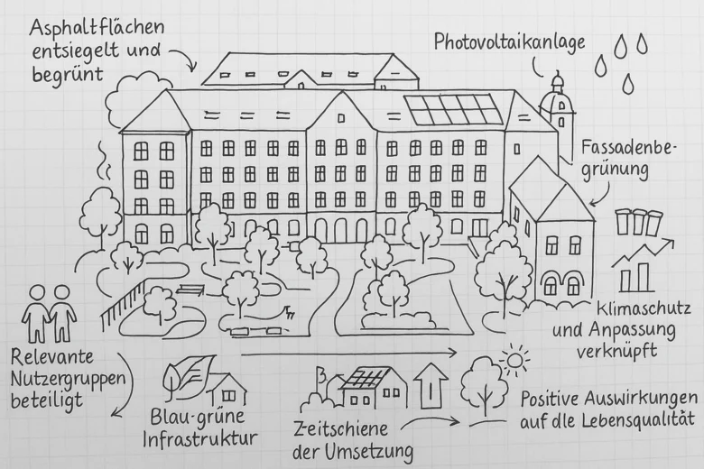 graphische Darstellung der Schülerwünsche zu einem klimaangepassten Schulhof