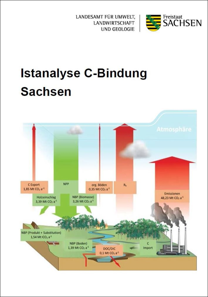 Titelbild des Berichtes im Auftrag des LfULG »Istanalyse Kohlenstoffbindung Sachsen«