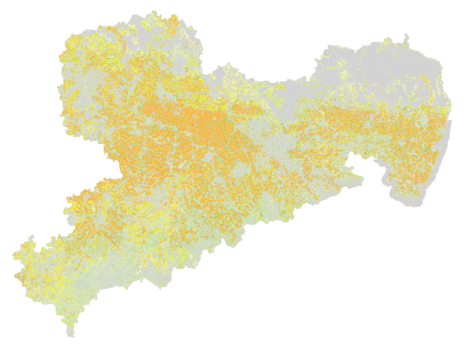 Erosionskarte der Landwirtschaft für Sachsen
